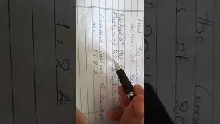 FIND COMMON FACTORS OF 20 &28