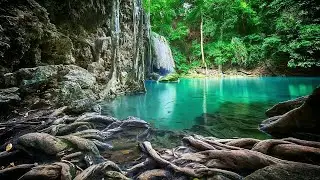 Relax in 5 Minutes | Relaxing Turquoise Waterfall Sounds | White Noise for Sleeping 10 Hours