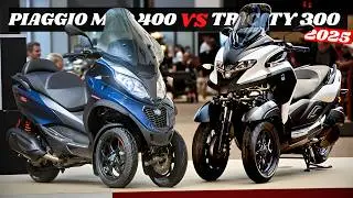 Yamaha Tricity 300 2025 года против Piaggio MP3 400 &mdash; какой трехколесный скутер правит дорогой?