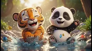 🐯🐼Tigo y Pan los mejores amigos🐼🐯Canción infantil  Canciones Infantiles #La_canción_del_bosque