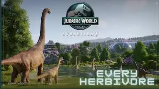EVERY HERBIVORE (So Far)..in Jurassic World Evolution 3