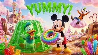 MICKEY in CANDY LAND! 🍭🍬 Eating Giant Lollipops & Gummy Bear! | Funny Mickey Animation