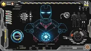 Futuristic Avengers Jarvis Shield Theme and Skin for Rainmeter Windows Customizations
