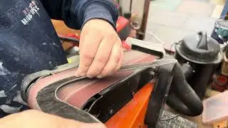 Carving airfoils boomerang blancs made from phenolic / paxolin / pertinax using belt sander stage 3