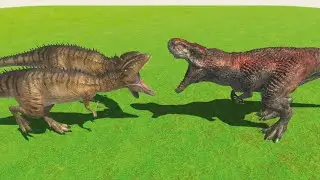 2 CARCHARODONTOSAURUS VS T-REX - NEW ARBS UNIT - Animal Revolt Battle Simulator