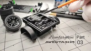 Building a model Lamborghini Aventador roadster (part 3) aoshima 1/24 scale