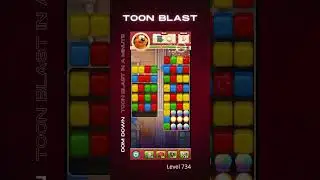 Dom Down Toon Blast - Level 734 🟥🟨🟦 #shorts
