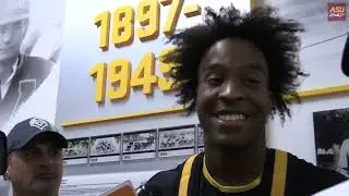 ASU WR Chad Johnson Jr on the arm strength of Emory Jones and competing with longer DBs (08/10/2022)
