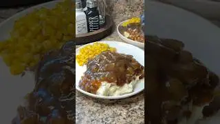 Hamburger Steak & Onion Gravy is the perfect comfort meal! So nostalgic ❤️ #recipe #dinner