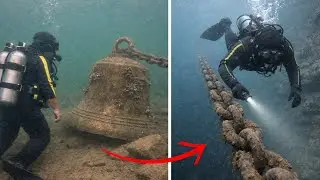 Big Church Bell Found in Lake, What Was Attached on the Chain Was Terrifying!