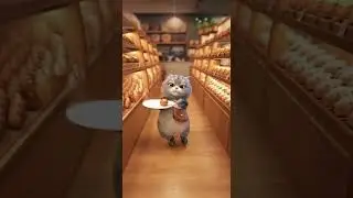 Watch This Skating Cat Collect Buns at Full Speed