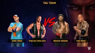 John Cena & Stone Cold vs Roman Reigns & The Rock | Dream Tag Team Match | WWE 2K25