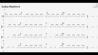 Guitar rhythm 6  | Off-beat Chord change 100Bpm