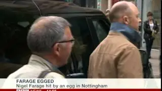 Nigel Farage getting egged.