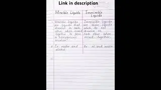 Difference between Miscible Liquids and Immiscible Liquids