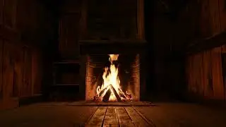 Warm Fireplace While It Snows Outside ❄️ | 10 Hours Night Sleep Ambience | Deep Peace Ambience