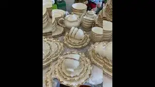 white plates dinner set//luxury white plate table were//white dinner set//#babar#vlogs#shorts