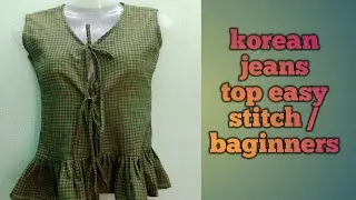 Easy Korean Jeans Top Stitching for Beginners | Step by Step Malayalam