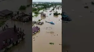 City Underwater | Helicopter Rescues from Above | Real Flood Footage  #DroneView #HelicopterRescue