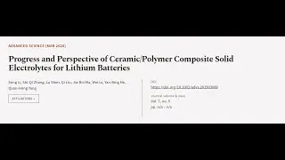 Progress and Perspective of Ceramic/Polymer Composite Solid Electrolytes for Lithium ... | RTCL.TV