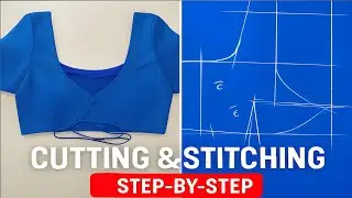 Boutique style blouse cutting and stitching ✨ ब्लाउज बनाना सीखे सबसे आसान तरीके से 💯✅ @gufranmaster 
