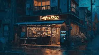 Japanese Coffee Shop at Night ☕ Lofi Hip Hop Beats + Rain Ambience | Tokyo Rainy Nights