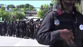 Black Panther & Allied Groups March Down The Streets Chanting While Protesting