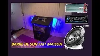 Barre de son fait maison avec autoradio ampli voiture brancher sur du 220v