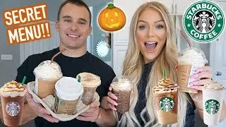 TRYING ALL OF STARBUCKS FALL DRINKS | NEW SECRET MENU ITEMS