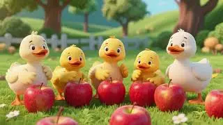 5 Little Ducks Counting Red Apples 🍎🦆 | Nursery Rhymes & Kids Songs