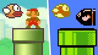 Super Mario Bros. 1 (NES) - Super Flappy Bird Nightmare (SMB1 ROM Hack). ᴴᴰ
