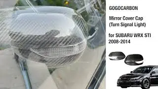 WRX STI 2008-2014 REAL DRY CARBON FIBER MIRROR (WITH BLINKERS) COVER CAP