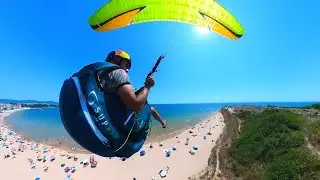 paragliding fly in the beach