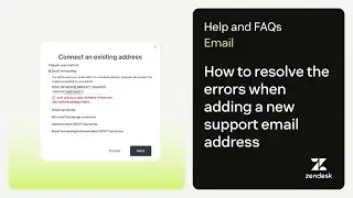 How to resolve the errors when adding a new support email address