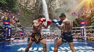 THE BEST FIGHT AT THE WATERFALL OF CAMBODIA 