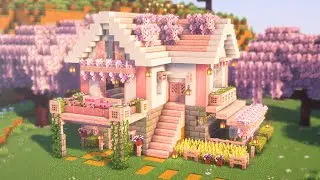 ⛏️ Minecraft House Tutorial : Cozy Cherry Blossom House 🌸