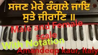 Learn shabad || Sajjan Mere Rangule Jae Sutte Jiraan || Notation in Description ||