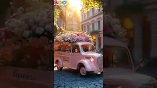 AI Mini World: Fresh Flower Van Coffee Served at Sunrise! 🌸☕ ✨ #ai #asmr #food #capsule #coffee