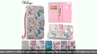 Wekays Case For Coque ZTE Blade Z MAX Pro 2 Z982 3D Cute Cartoon Unicorn Leather Flip Fundas Case...