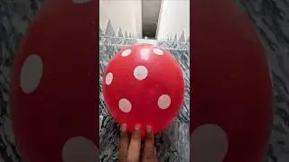 🔴🎈 Watch This Red Polka Balloon Roll Down the Stairs... Then POP! 😲💥💧 #shorts