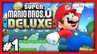 New Super Mario Bros U Deluxe - #1 - BOOP EACH OTHERS HEADS! (4 Player Switch Gameplay)
