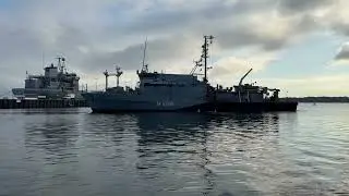 Minenjagdboot FULDA (M 1058) verl&auml;sst den Marinest&uuml;tzpunkt Kiel