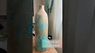 Clay Vase & patina. Patina process.#patina #clayvase #patinaart #artprocess #texturedart #handmade