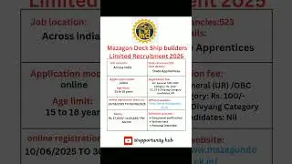 Mazagon dock ship builders limited(MDL) recruitment 2025 | 523 vacancies #mdl#dailyjobalerts #job
