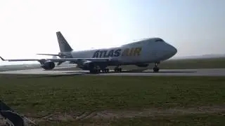 Flughafen Graz Thalerhof Takeoff Boeing 747- 400F AtlasAir Etihad Cargo
