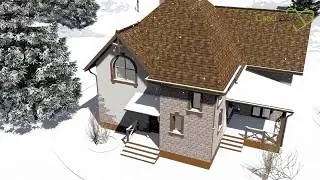 Йонас D-096. Проект мансардного дома на 3 спальни, с террасой