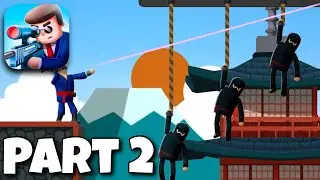 Mr Bullet 3D Full Gameplay Walkthrough - Chapter 2 Ninja Castel 3 Stars (iOS,ANDROID)