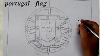how to draw Portugal flag  l how to draw Portugal flag easy l how to draw Portugal flag step by step