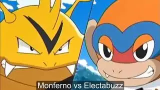 Pokemon Ash Pikachu and Monferno VS Ursaring and electabuzz