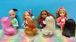 Elsa and Anna toddlers play with wigs